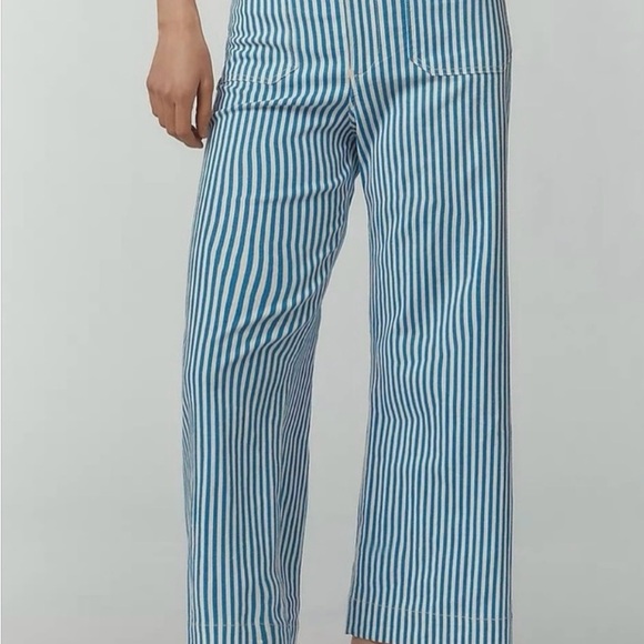 Maeve Pants - Anthropologie the Colette Maeve Blue and White Striped Wide Leg Pants sz 27T,